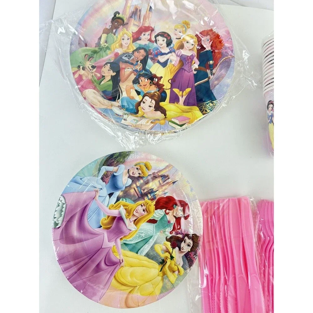 Disney Princess Party Supplies Plates Cups Napkins Utensils Set For 16 Guest